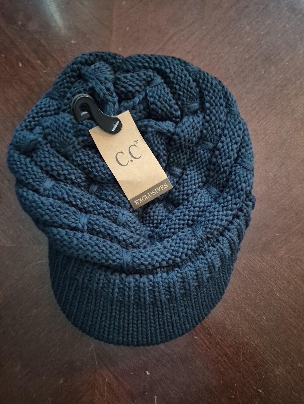Cc Beanie Rib Knit With Brim Pine Green